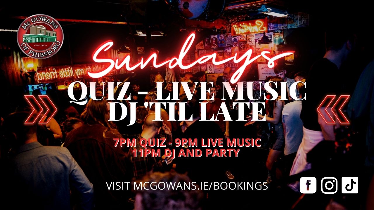 Quiz Night Extravaganza: Live Music, DJ, and Late-Night Fun Every Sunday from 7 PM